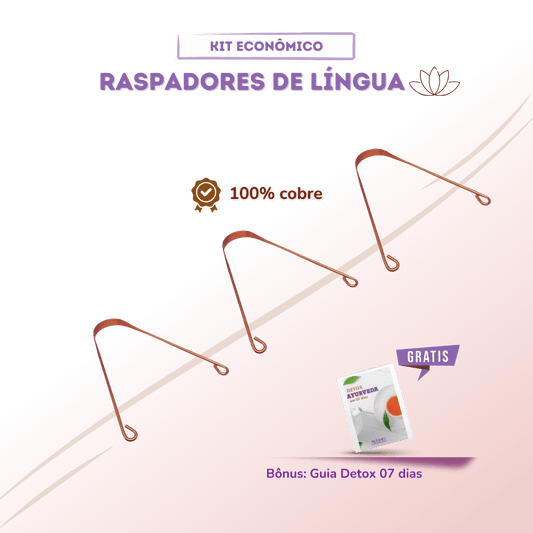 Kit com 03 Raspadores de Língua em Cobre