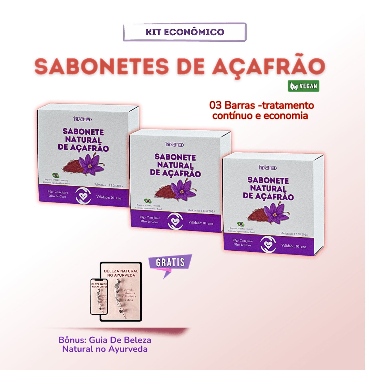 Kit Sabonetes de Açafrão - 03 Un