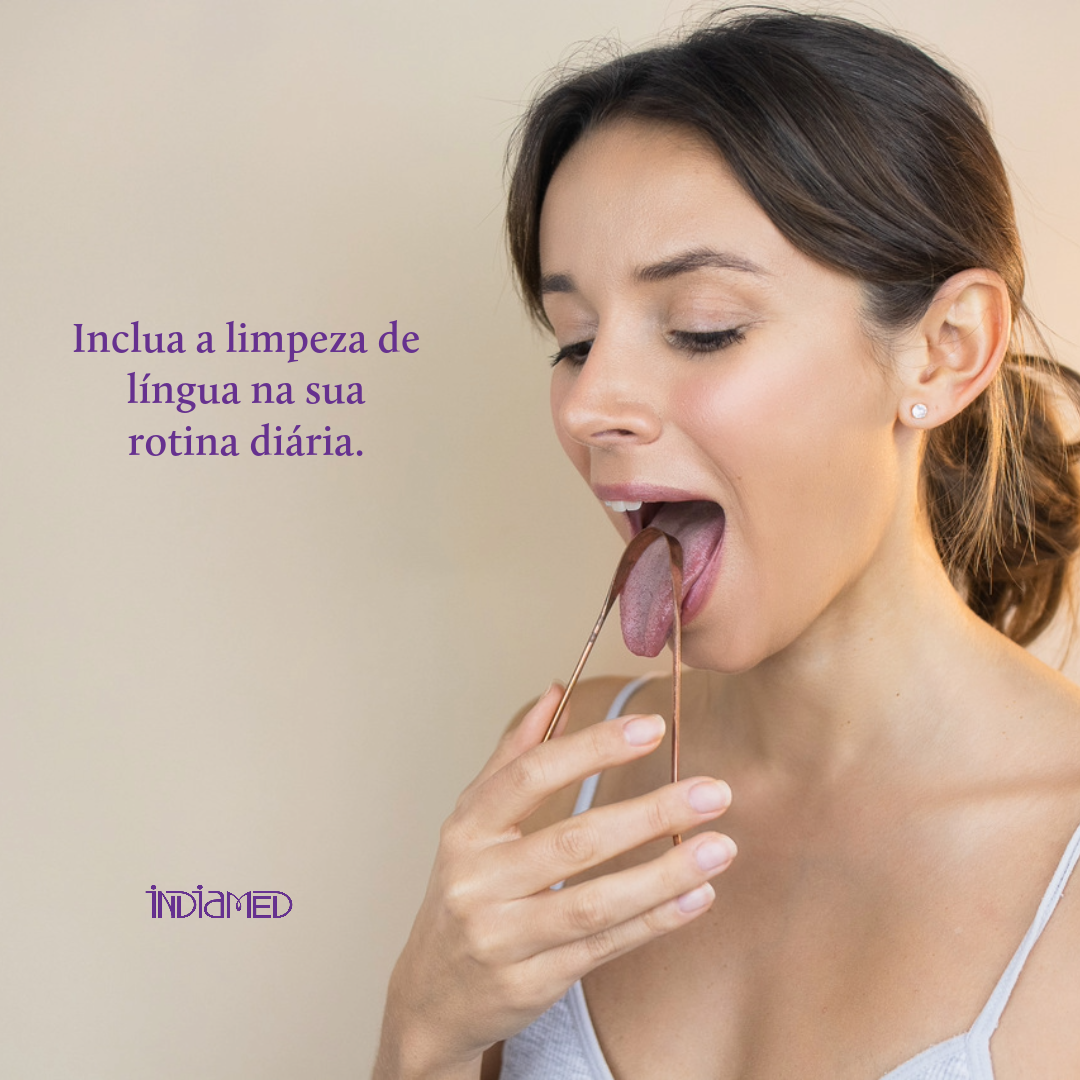 Duo Garrafa de Cobre e Raspador de Língua