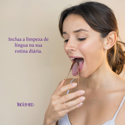 Duo Garrafa de Cobre e Raspador de Língua
