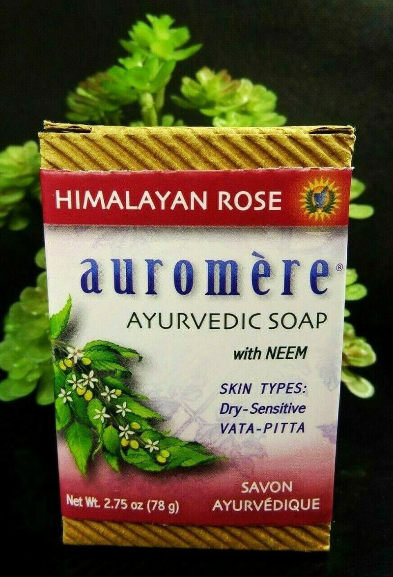Auromere, Sabonete Ayurvédico em Barra com Neem, Rosa do Himalaia, 78 g (2,75 oz)
