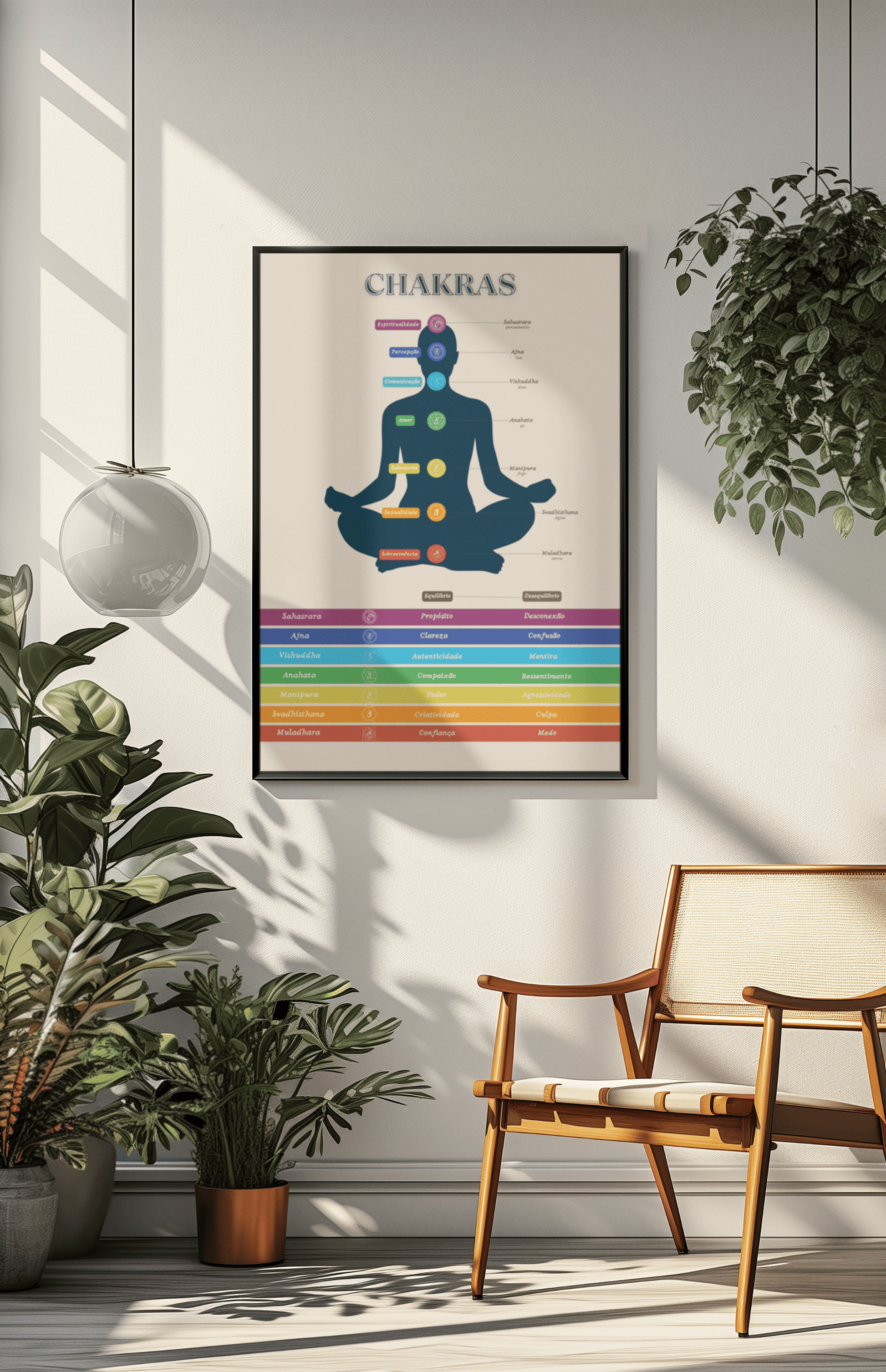 Poster ChakrasDesvendando os Centros de Energia que Pulsam em Nós Imagine-se como um vibrante centro de energia, com rodas giratórias que influenciam tudo em você: desde suas emoções e pensamentos até sua saúde física e espiritualidade. Essa é a essência